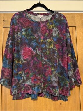 HABITAT autumn boxy crew sweater Womens XS Oversized Boxy scarlet floral cozy